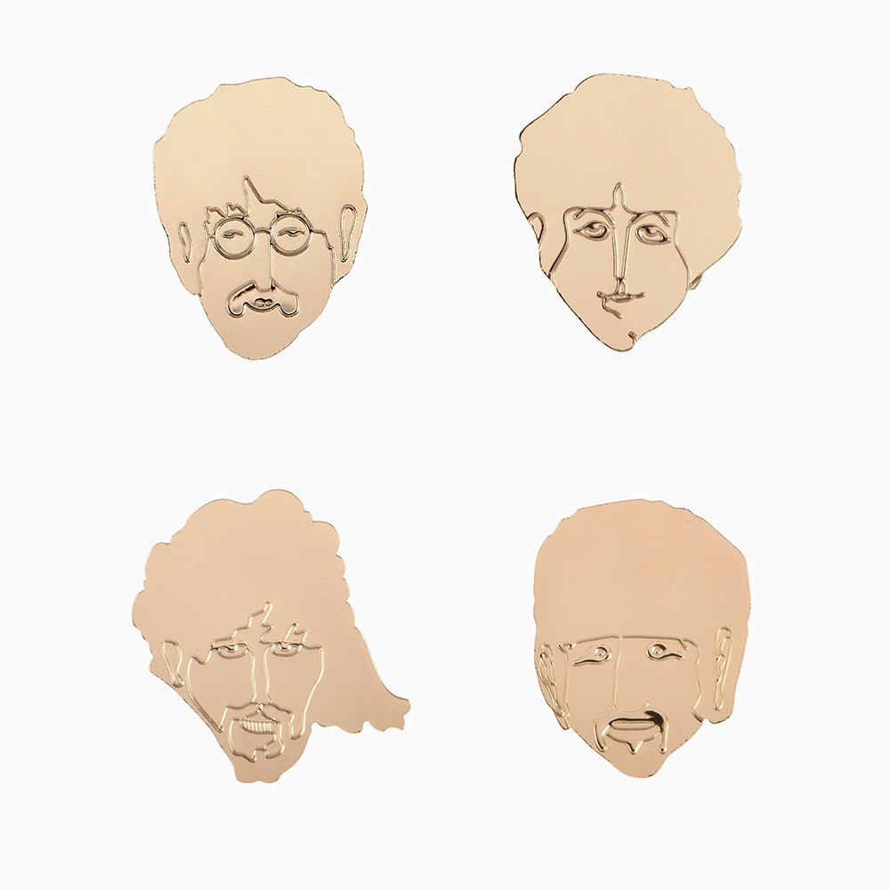 titlee Coffret de 4 pin's The Fab Four x Yellow Submarine