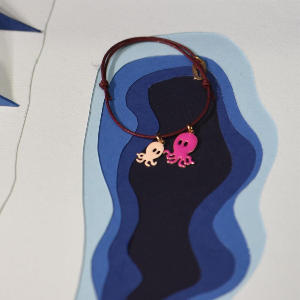 Titlee Bracelet Octopus - Ivoire-fuchsia