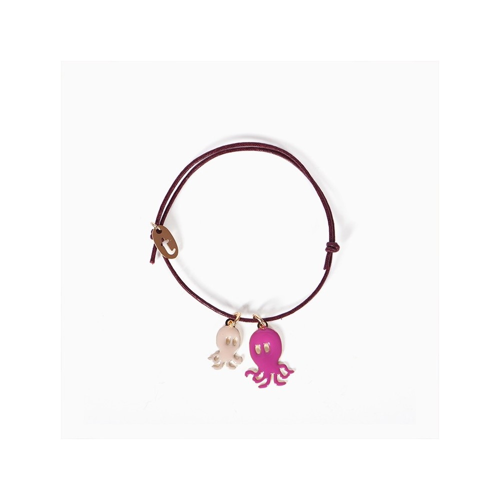 titlee Bracelet Octopus - ivoire-fuchsia