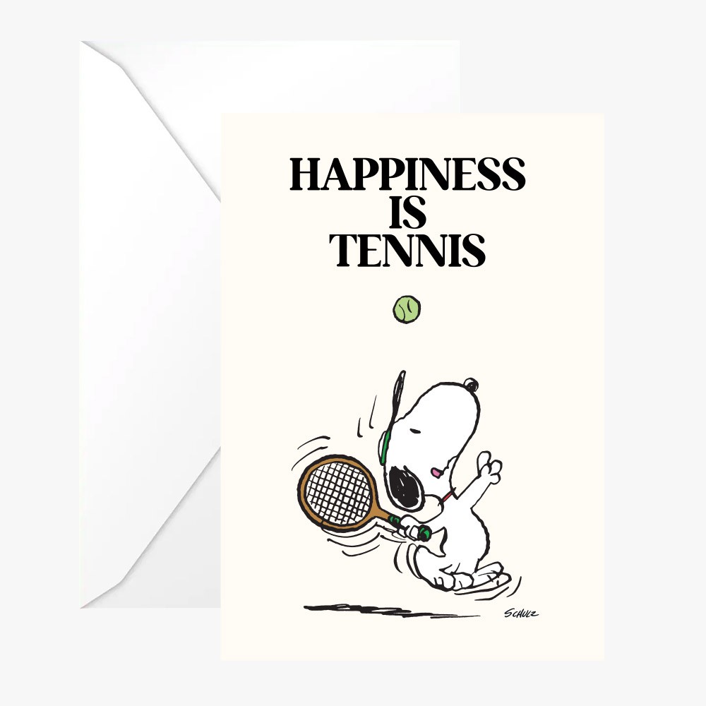 titlee Carte double Snoopy "Tennis" avec enveloppe