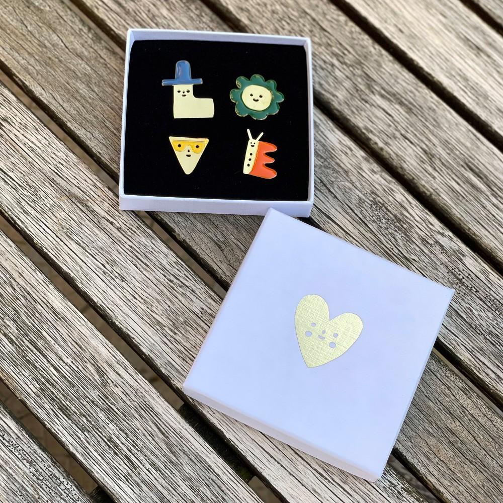 Titlee Coffret De 4 Pin's Love X Suzy Ultman