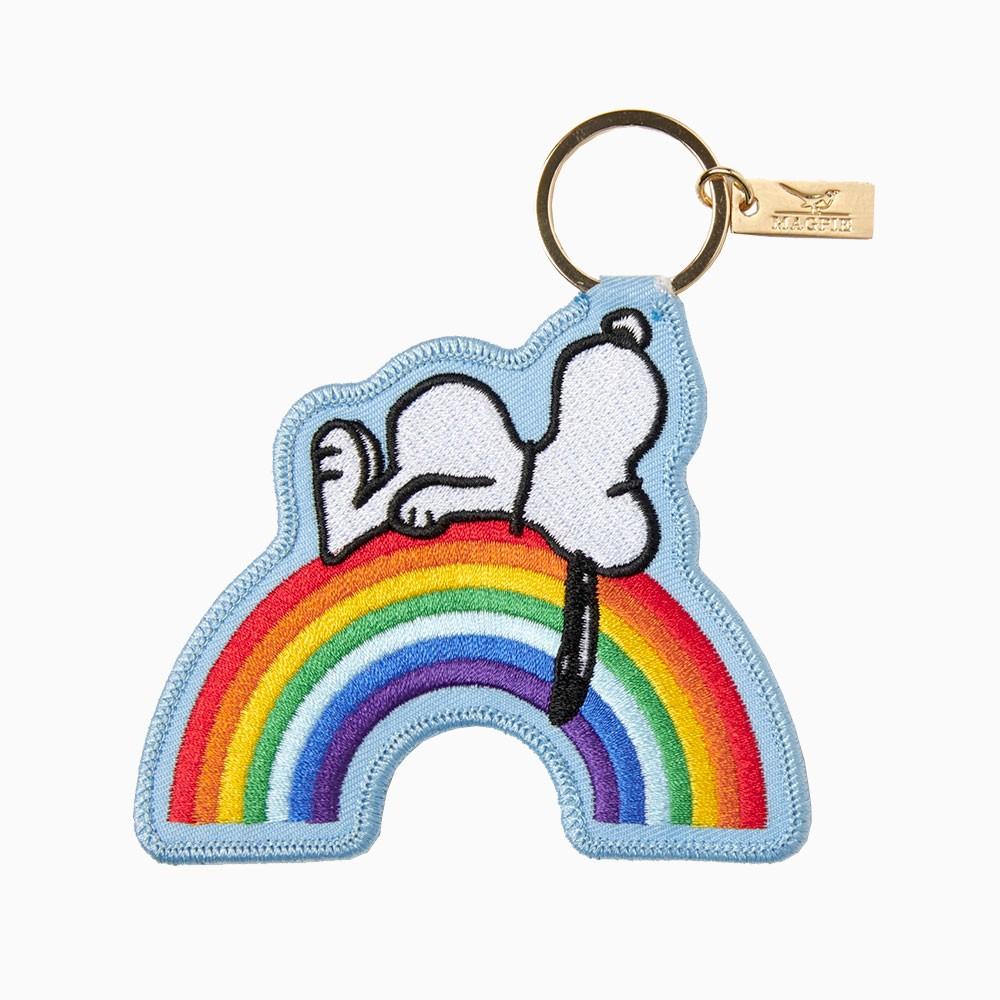 titlee Grand porte-clés brodé Snoopy Rainbow