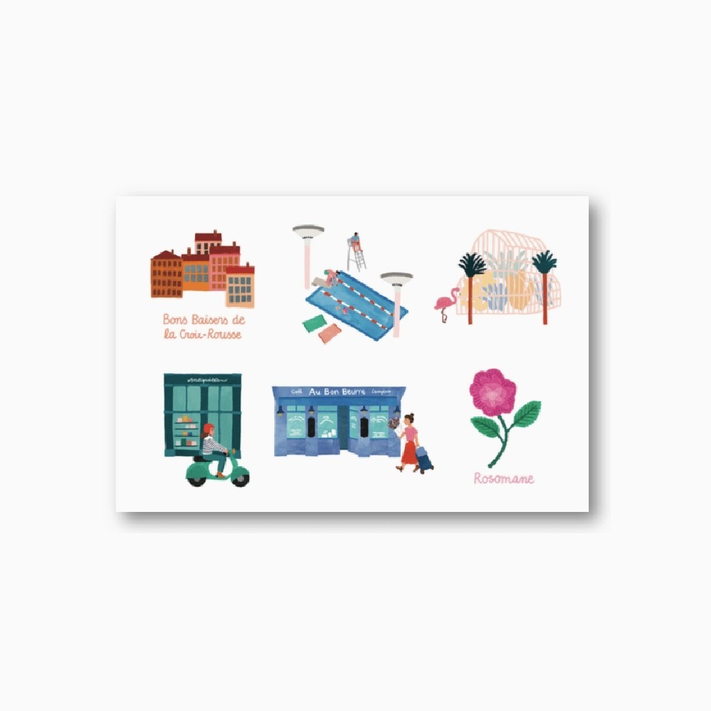 titlee Lot de 6 cartes Lyon