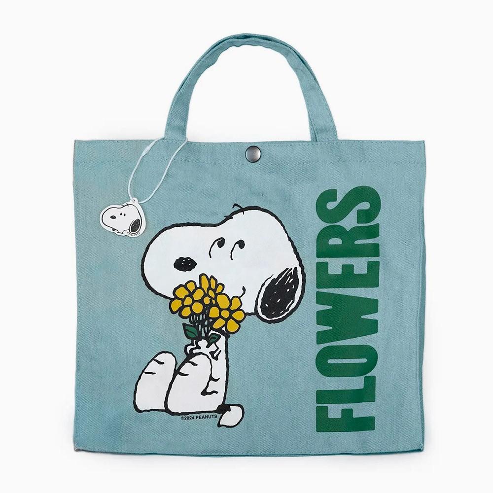 titlee Sac shopping Snoopy Flowers