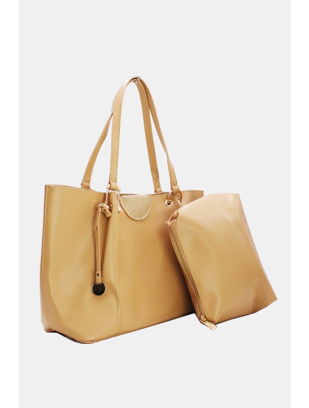 Tom&eva 2 Pièce Set Cabas Classique Effet Cuir 21C-5318-Abricot