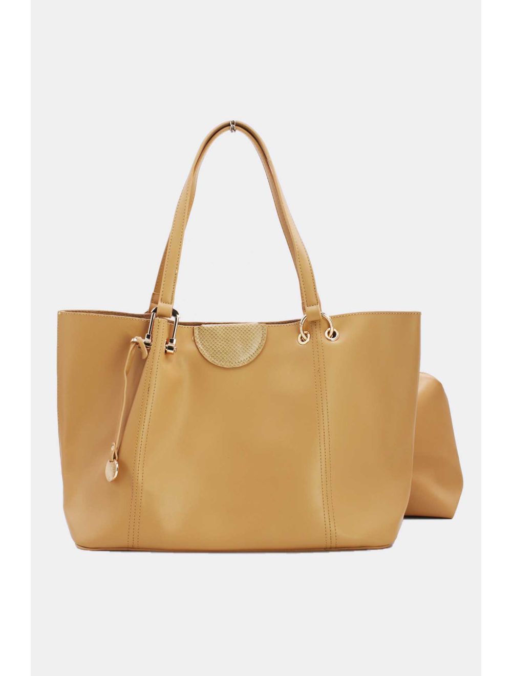 tom&eva 2 Pièce Set Cabas Classique Effet Cuir 21C-5318-Abricot