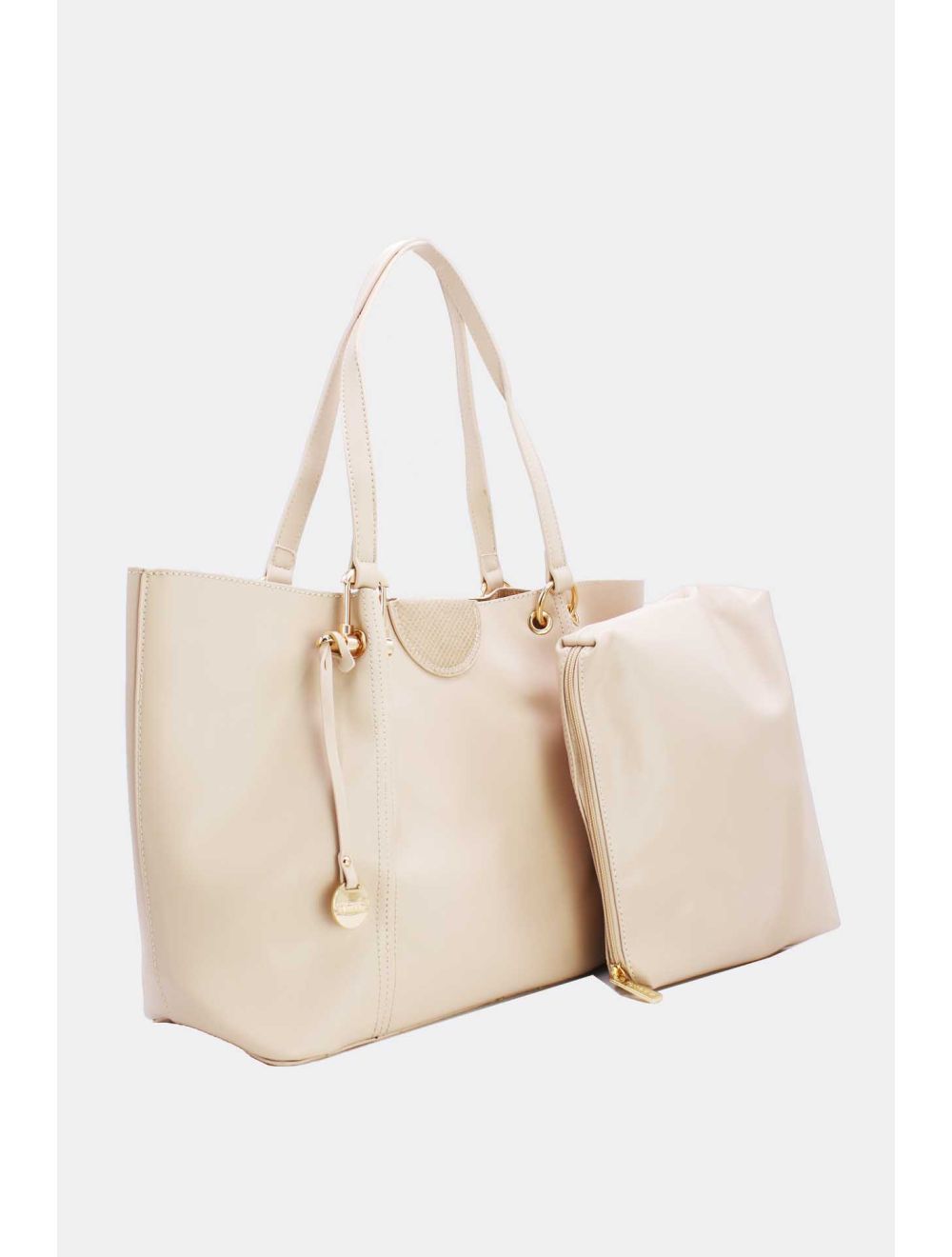 Tom&eva 2 Pièce Set Cabas Classique Effet Cuir 21C-5318-Beige