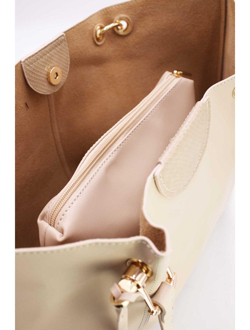 Tom&eva 2 Pièce Set Cabas Classique Effet Cuir 21C-5318-Beige