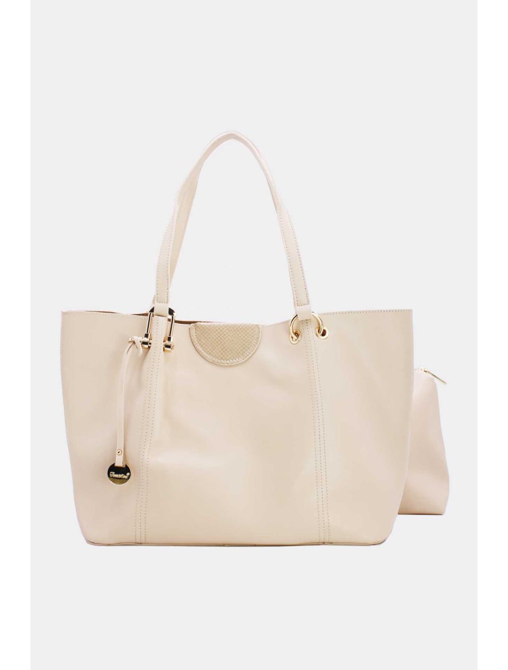 tom&eva 2 Pièce Set Cabas Classique Effet Cuir 21C-5318-Beige