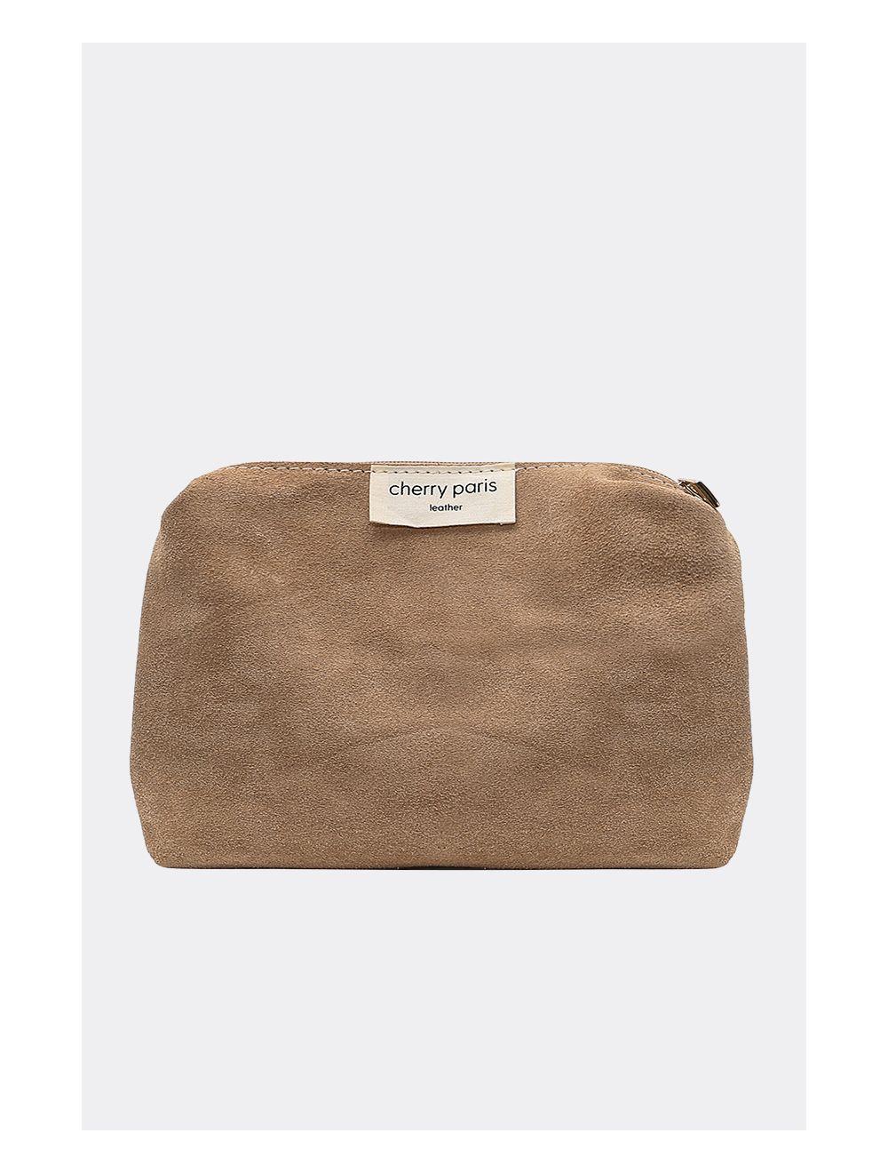 Tom&eva 2 Pieces Set Sac Cabas En Croûte De Cuir Vachette Suède-NESRINE 4023-Beige