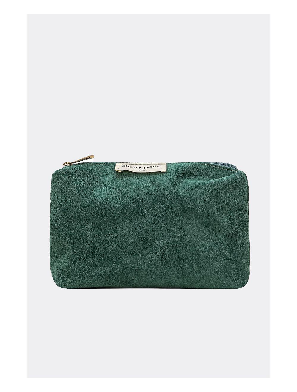 Tom&eva 2 Pieces Set Sac Cabas En Croûte De Cuir Vachette Suède-NESRINE 4023-Vert