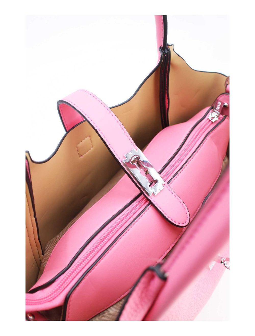 Tom&eva 2 Pièces Set Sac Cabas En Relief Litchi-6910-Pink