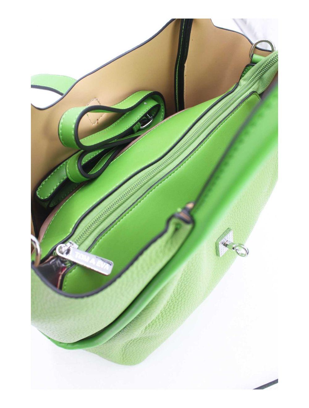 Tom&eva 2 Pièces Set Sac Cabas En Relief Litchi-6910-Vert