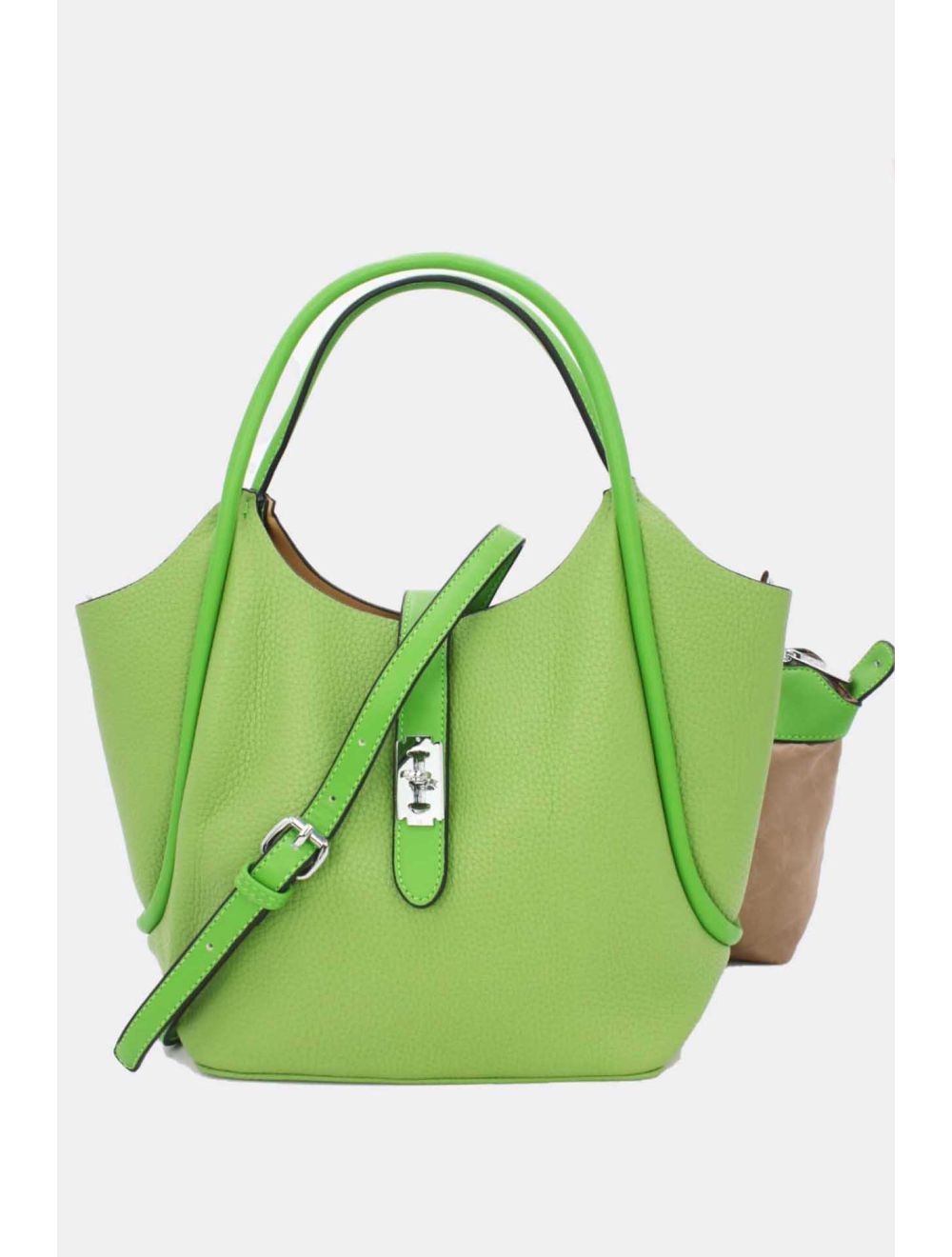 tom&eva 2 Pièces Set Sac Cabas En Relief Litchi-6910-Vert
