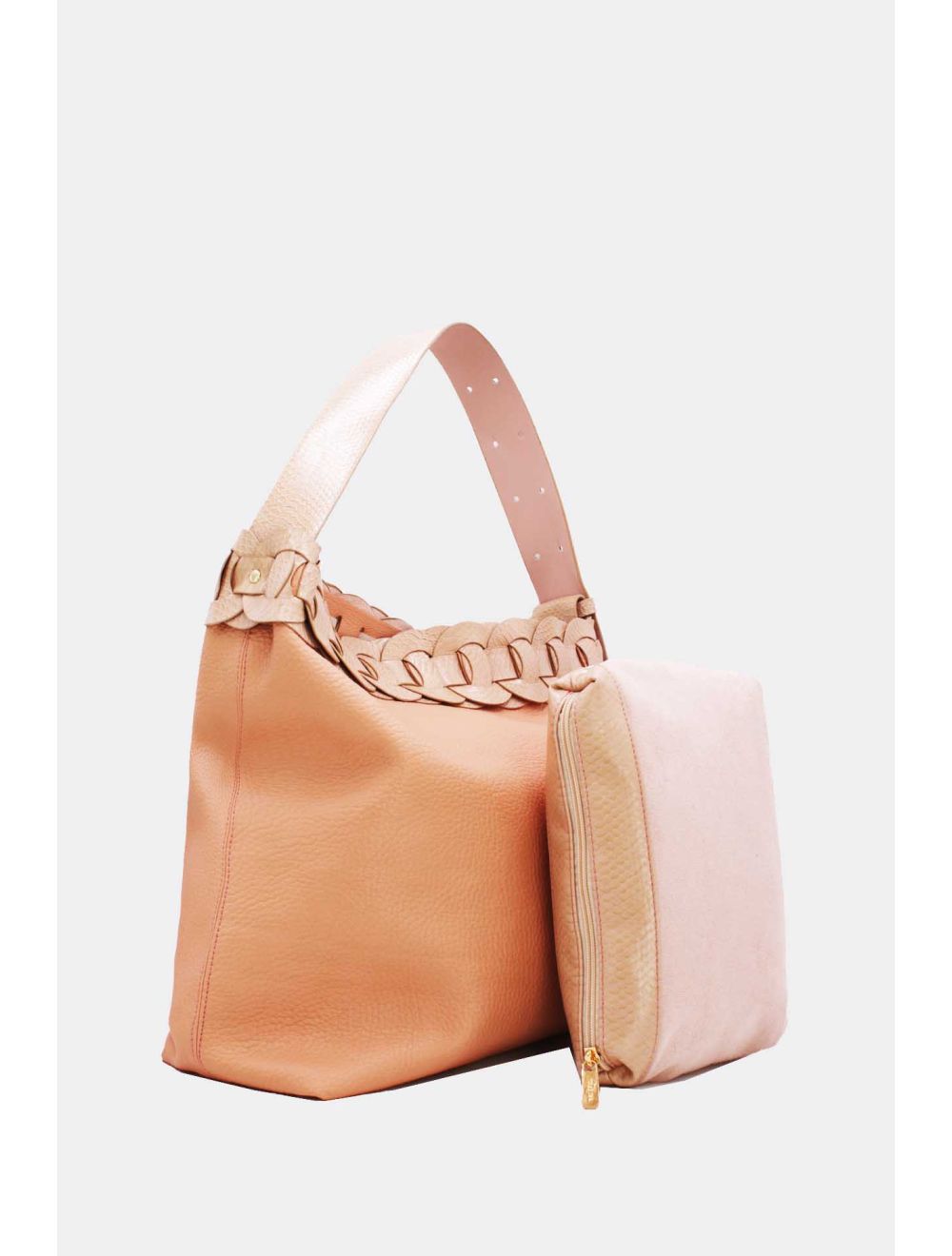 Tom&eva 2 Pièces Set Sac Cabas Fourre-tout Bandoulière Effet Serpent -21C-5039-Pink