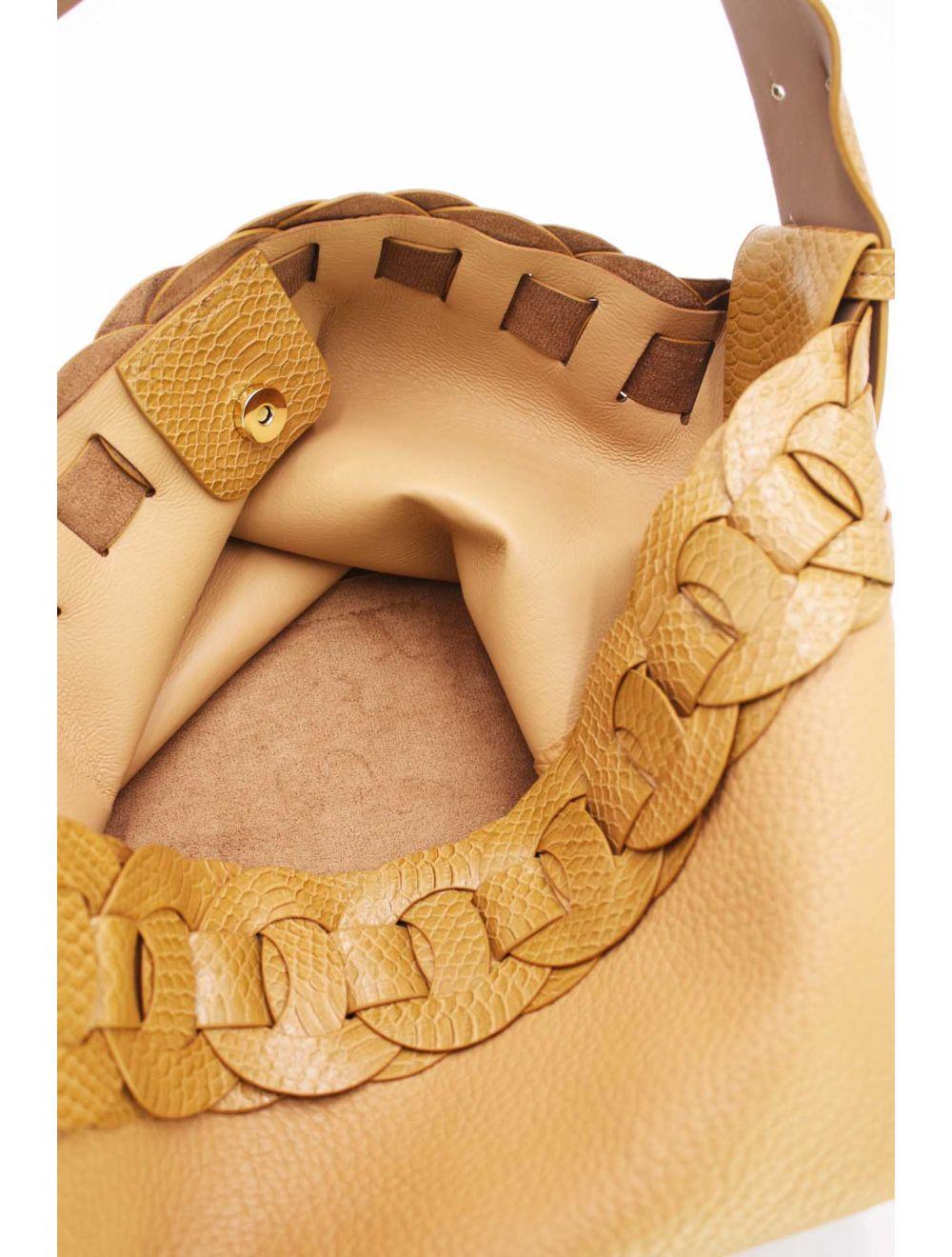 Tom&eva 2 Pièces Set Sac Cabas Fourre-tout Bandoulière Effet Serpent -21C-5039-Khaki