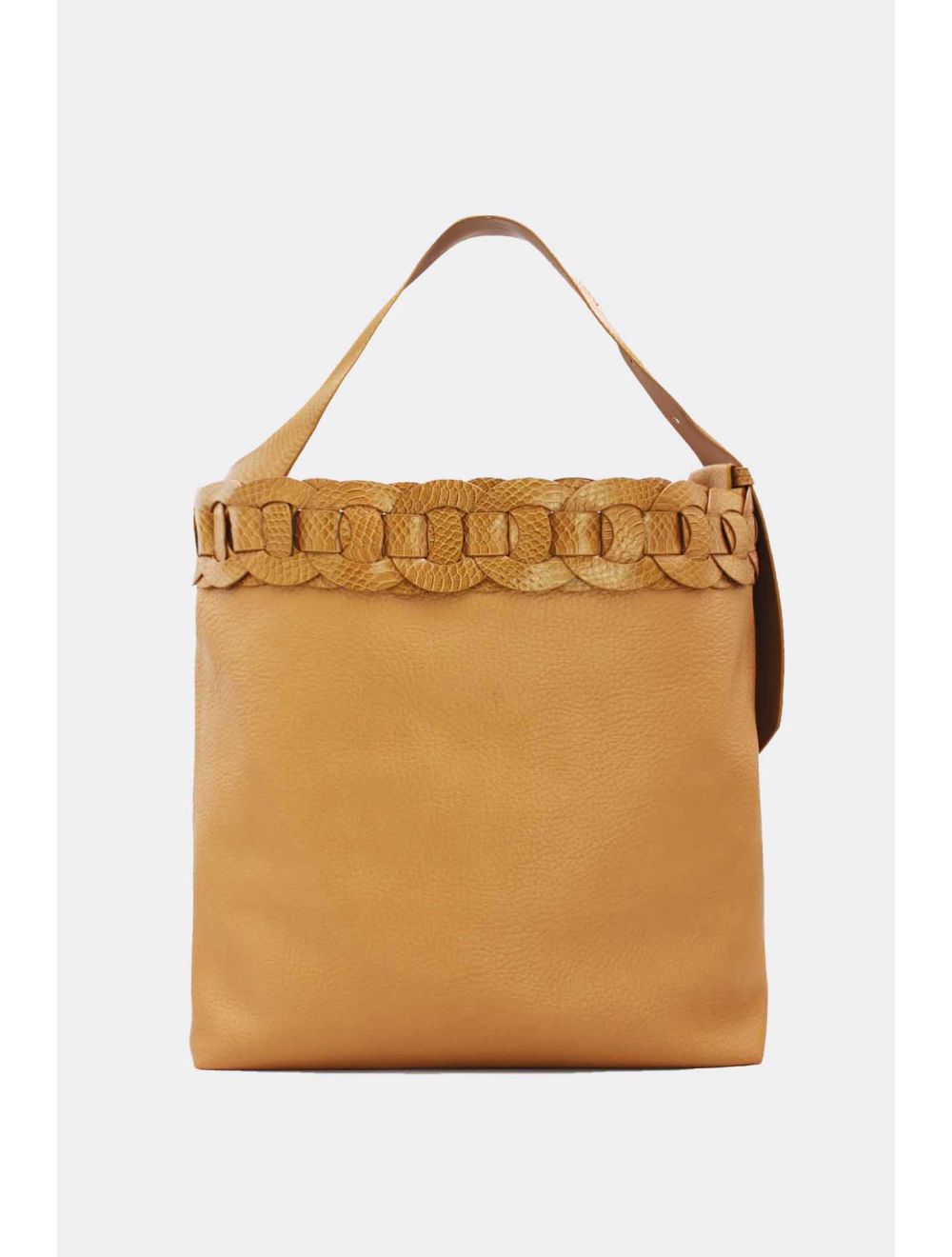 tom&eva 2 Pièces Set Sac Cabas Fourre-tout Bandoulière Effet Serpent -21C-5039-Khaki