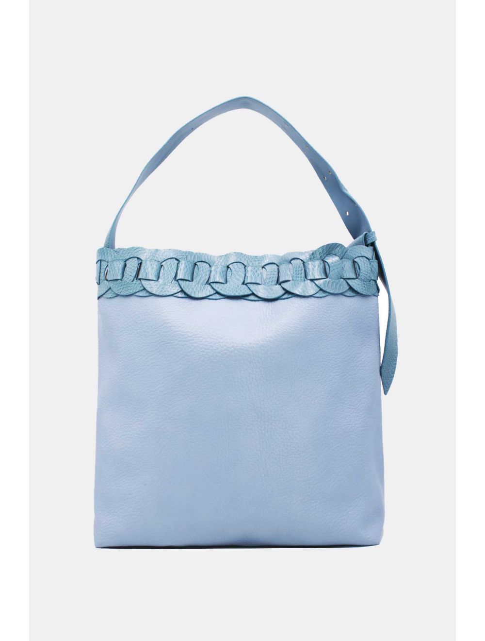 tom&eva 2 Pièces Set Sac Cabas Fourre-tout Bandoulière Effet Serpent -21C-5039-Bleu