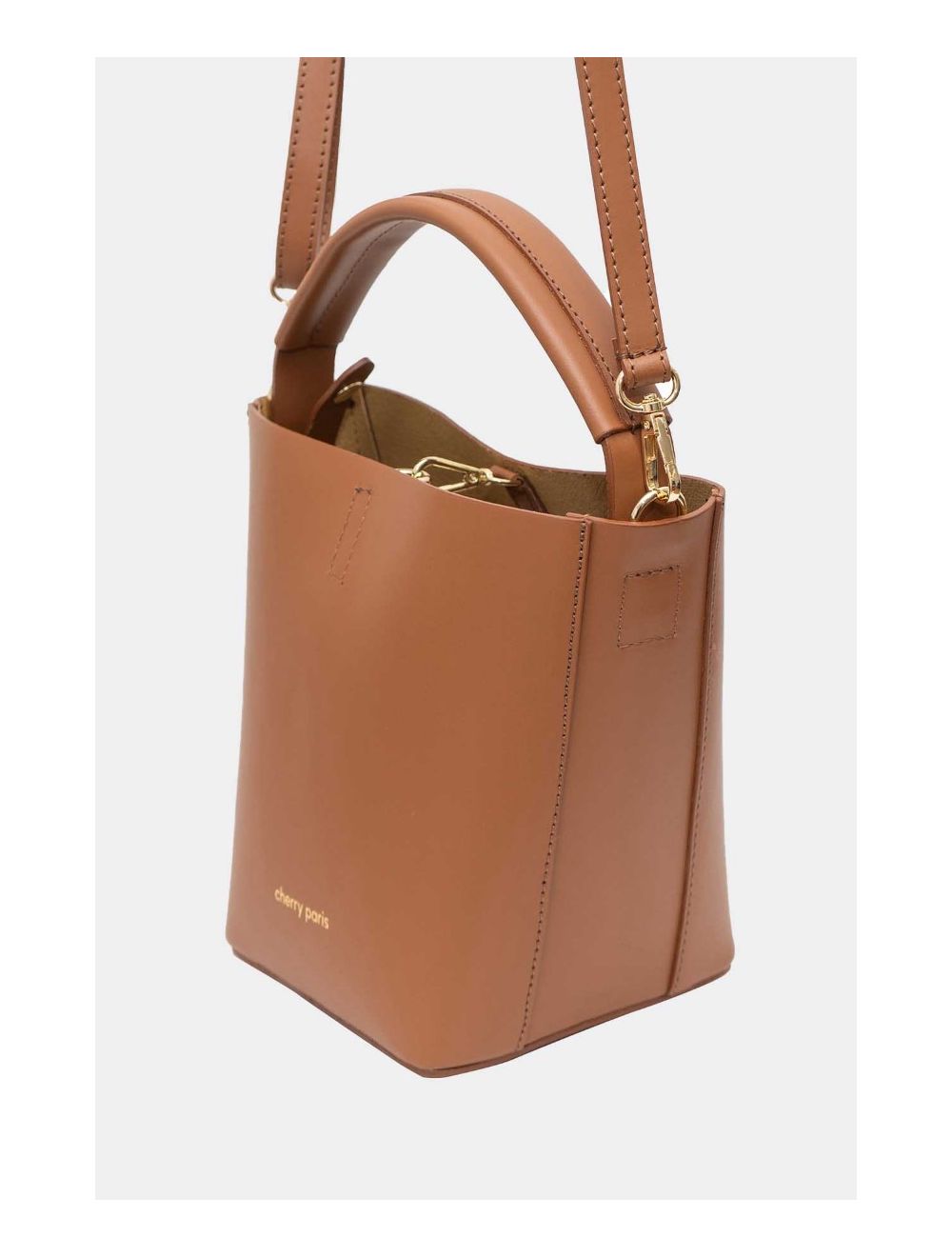 Tom&eva 2 Pièces Set Sac Seau En Cuir Vachette Lisse 4095 KATIA-Camel