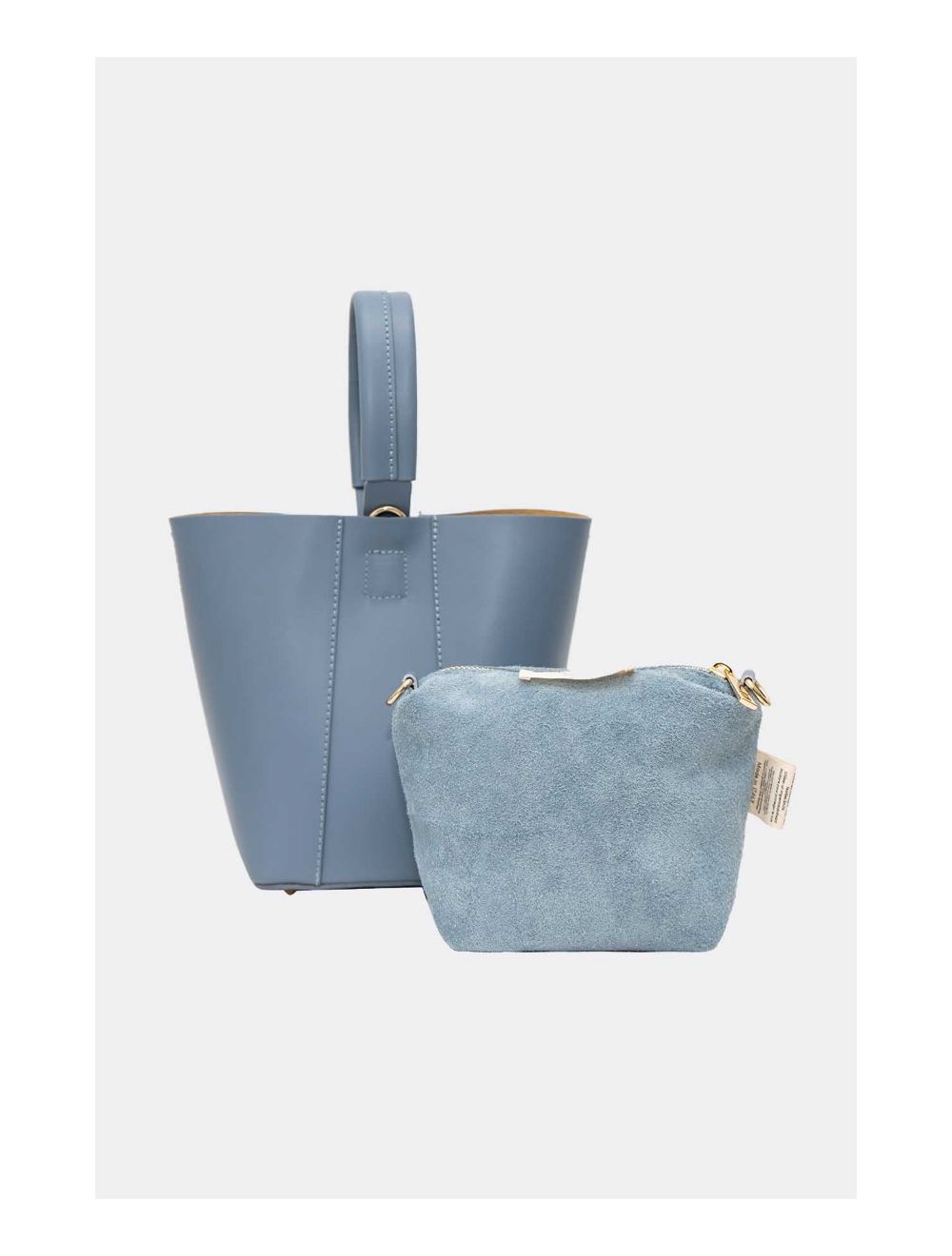 Tom&eva 2 Pièces Set Sac Seau En Cuir Vachette Lisse 4095 KATIA-Jean