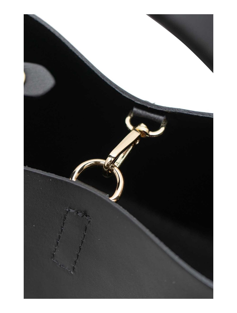 Tom&eva 2 Pièces Set Sac Seau En Cuir Vachette Lisse 4095 KATIA-Noir