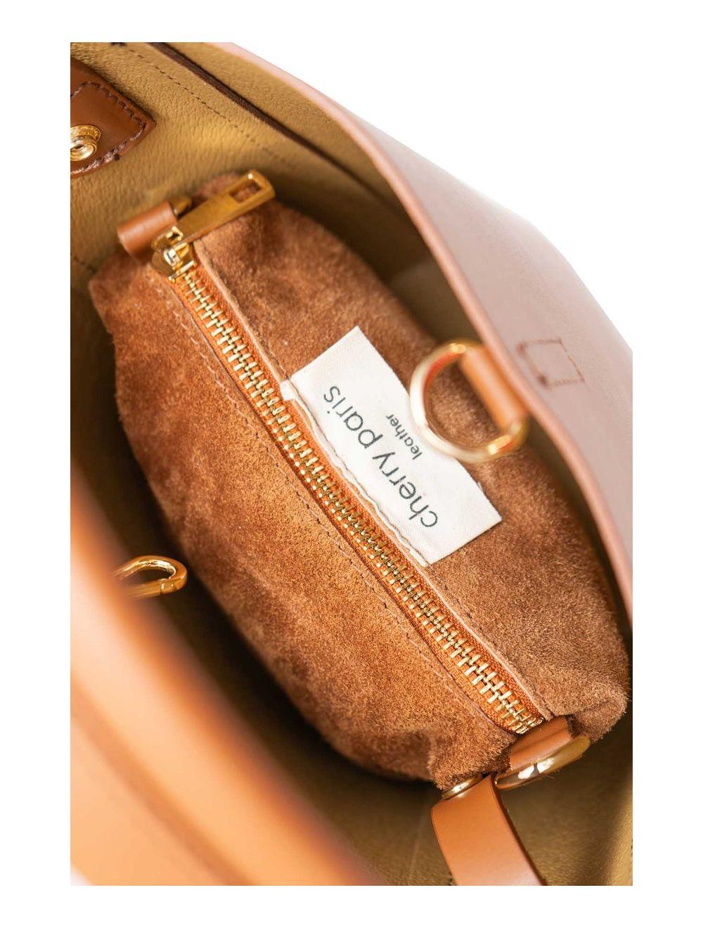 tom&eva 2 Pièces Set Sac Seau En Cuir Vachette lisse 4095 KATIA-Camel