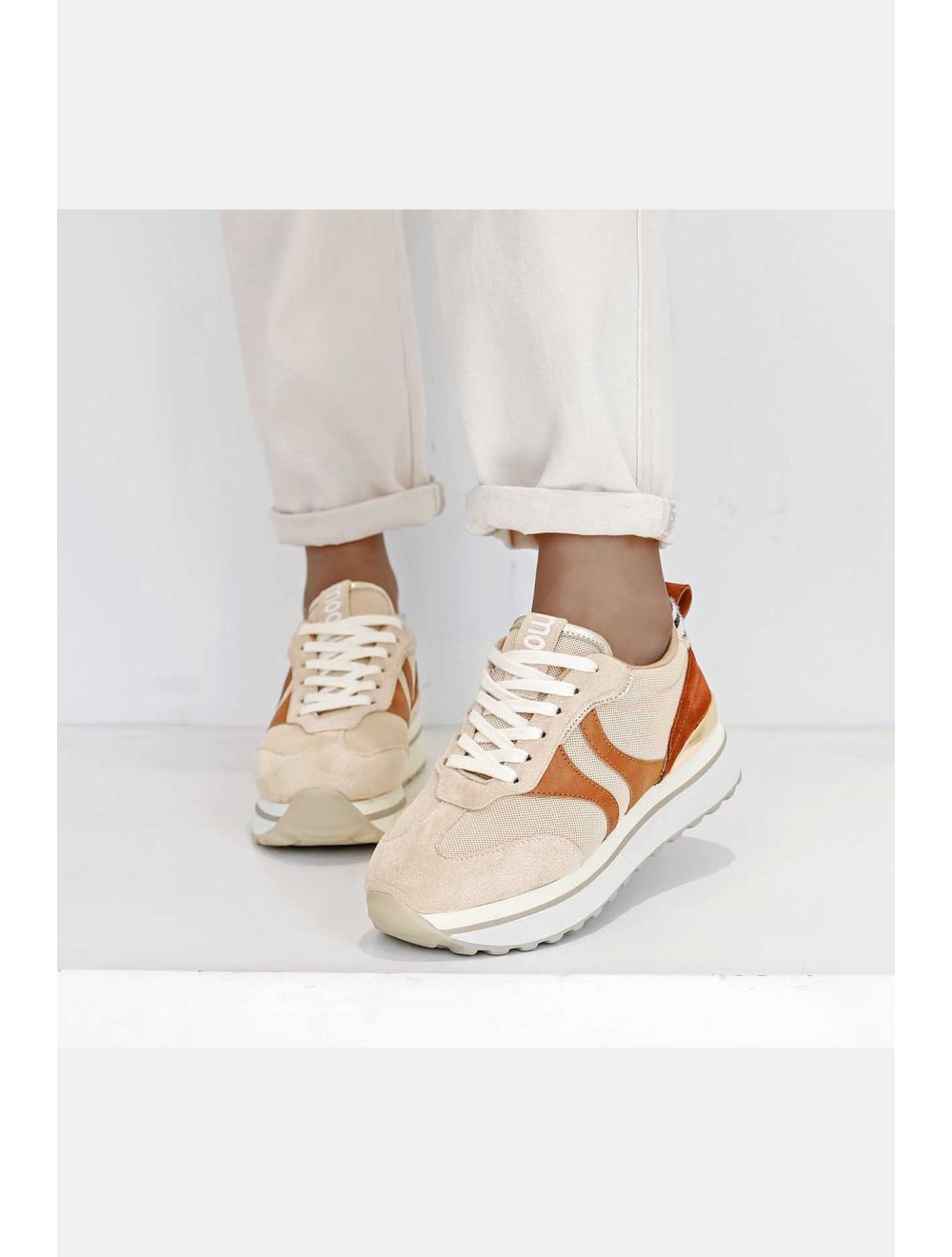 tom&eva Baskets Femmes Couleurs Variées 24CH-KP3527-Beige