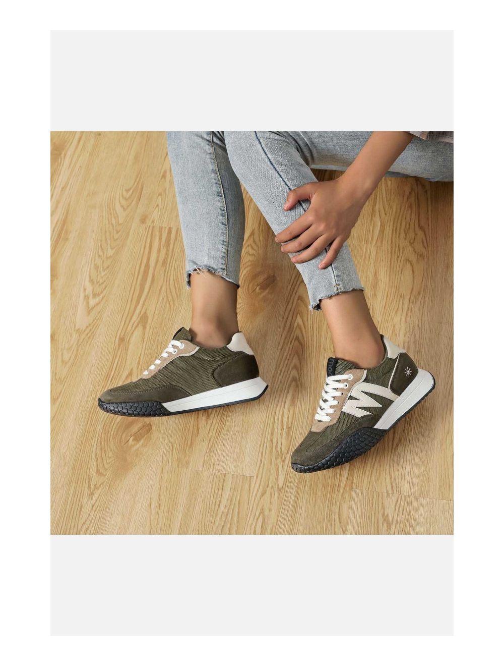 tom&eva Baskets Femmes En Couleurs Variées 24CH-KP4751-Kaki