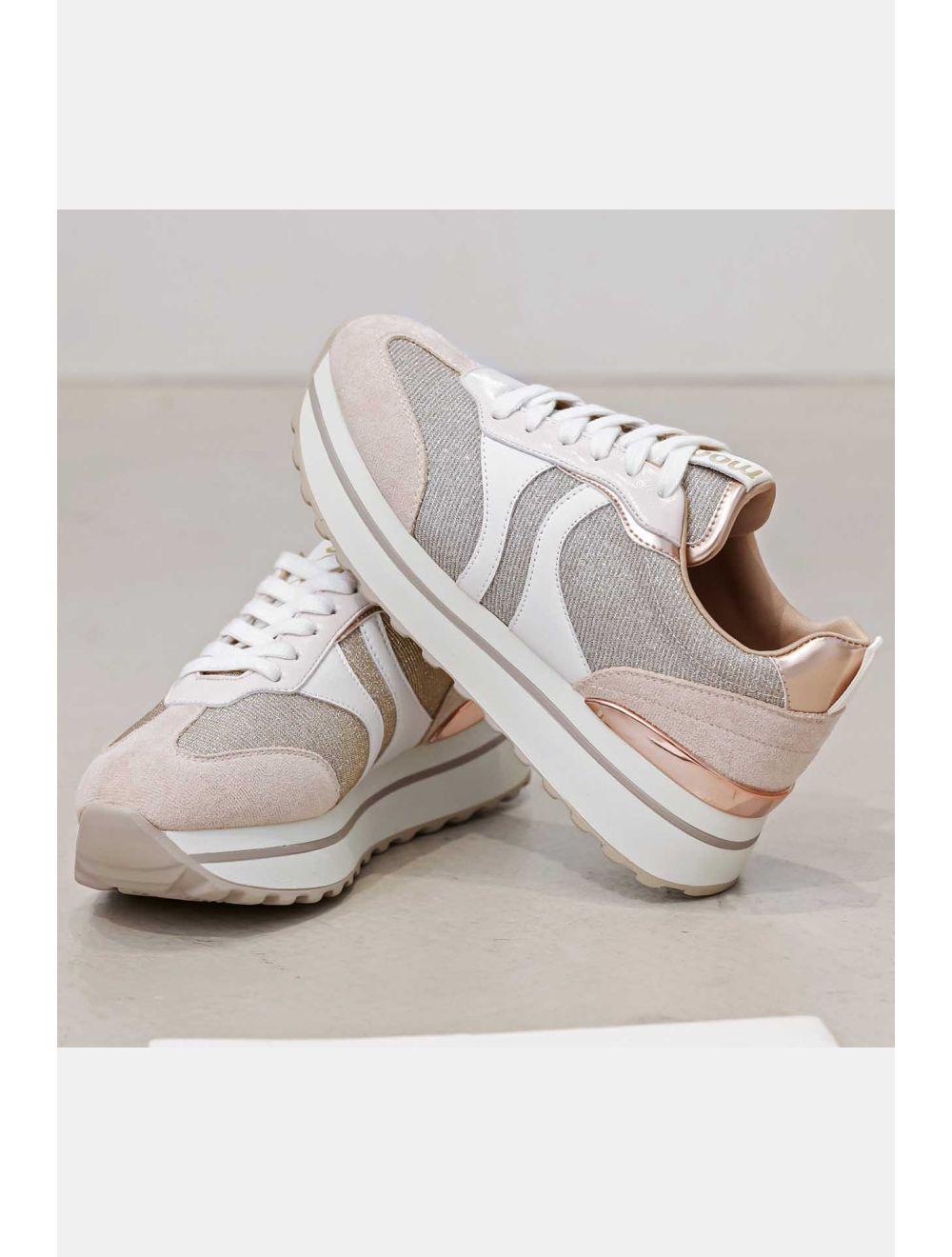 tom&eva Baskets Femmes Matières Variées 24CH-KP3532-Doré