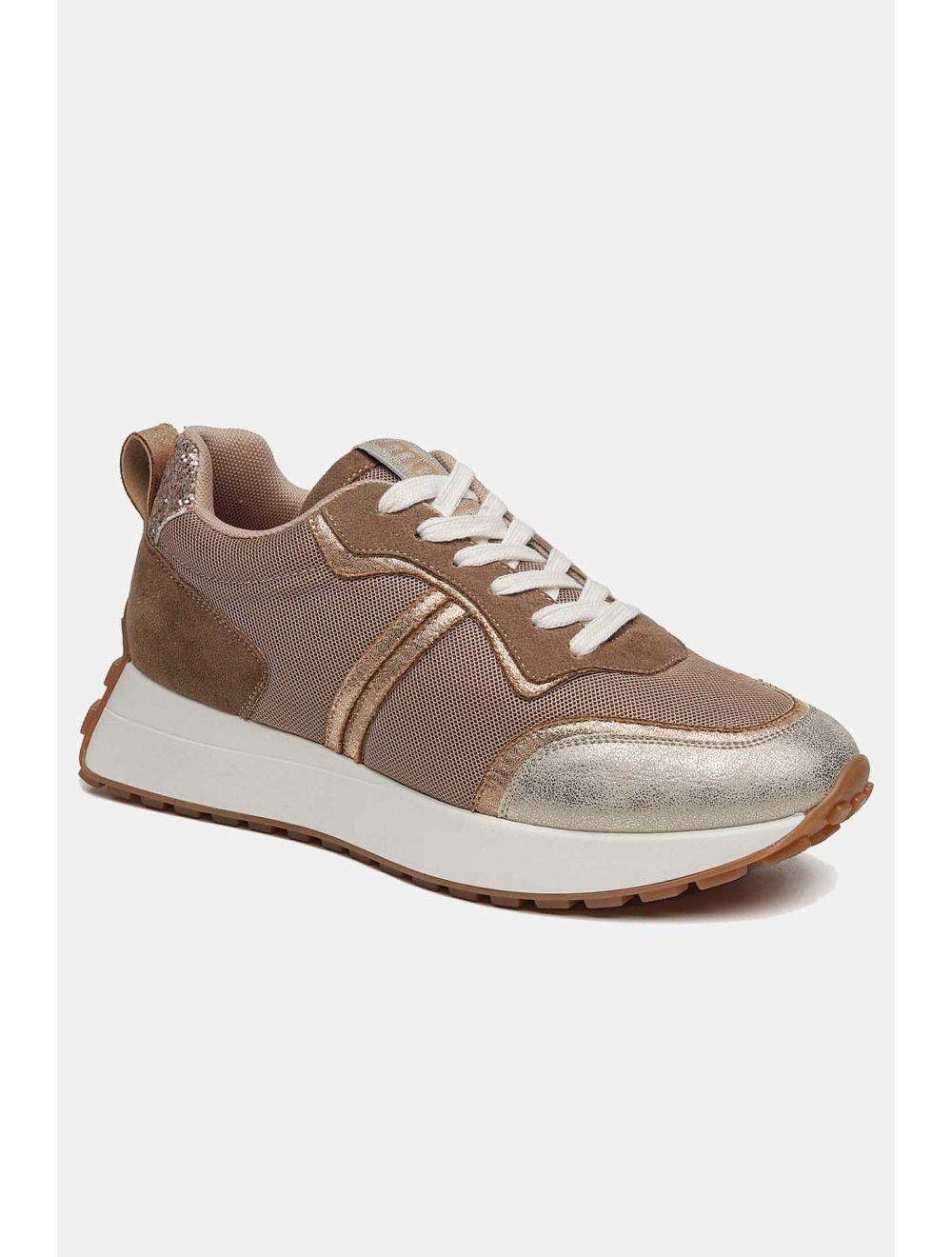 Tom&eva Baskets Femmes Matières Variées 24CH-KP4374-Chocolat