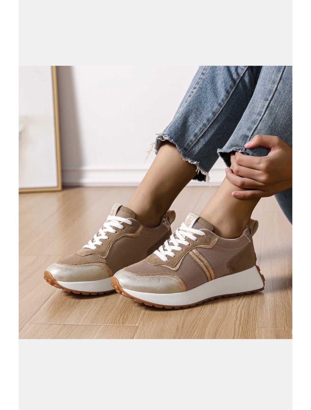 tom&eva Baskets Femmes Matières Variées 24CH-KP4374-Chocolat