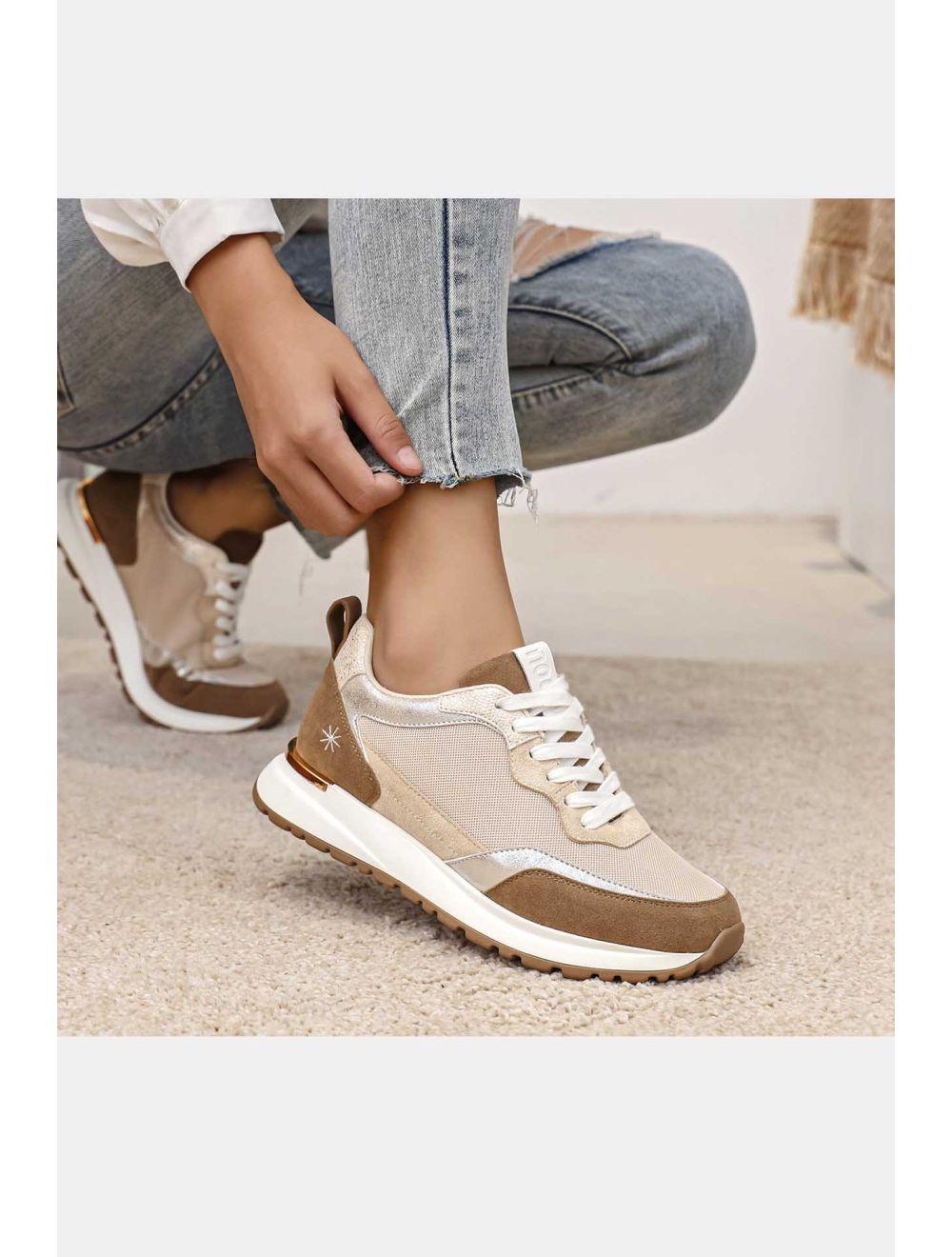 tom&eva Baskets Femmes Matières Variées 24CH-KP4375-Taupe
