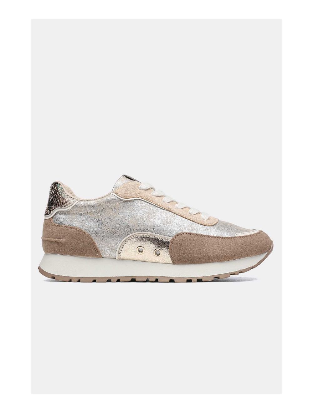 Tom&eva Baskets Femmes Matières Variées 24CH-KP4378-Taupe