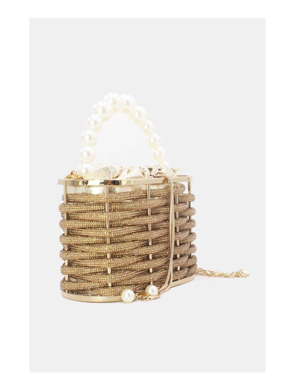 Tom&eva Boîte De Nuit Soirée Et Mariage Strass à Perles 23P-5850-Doré