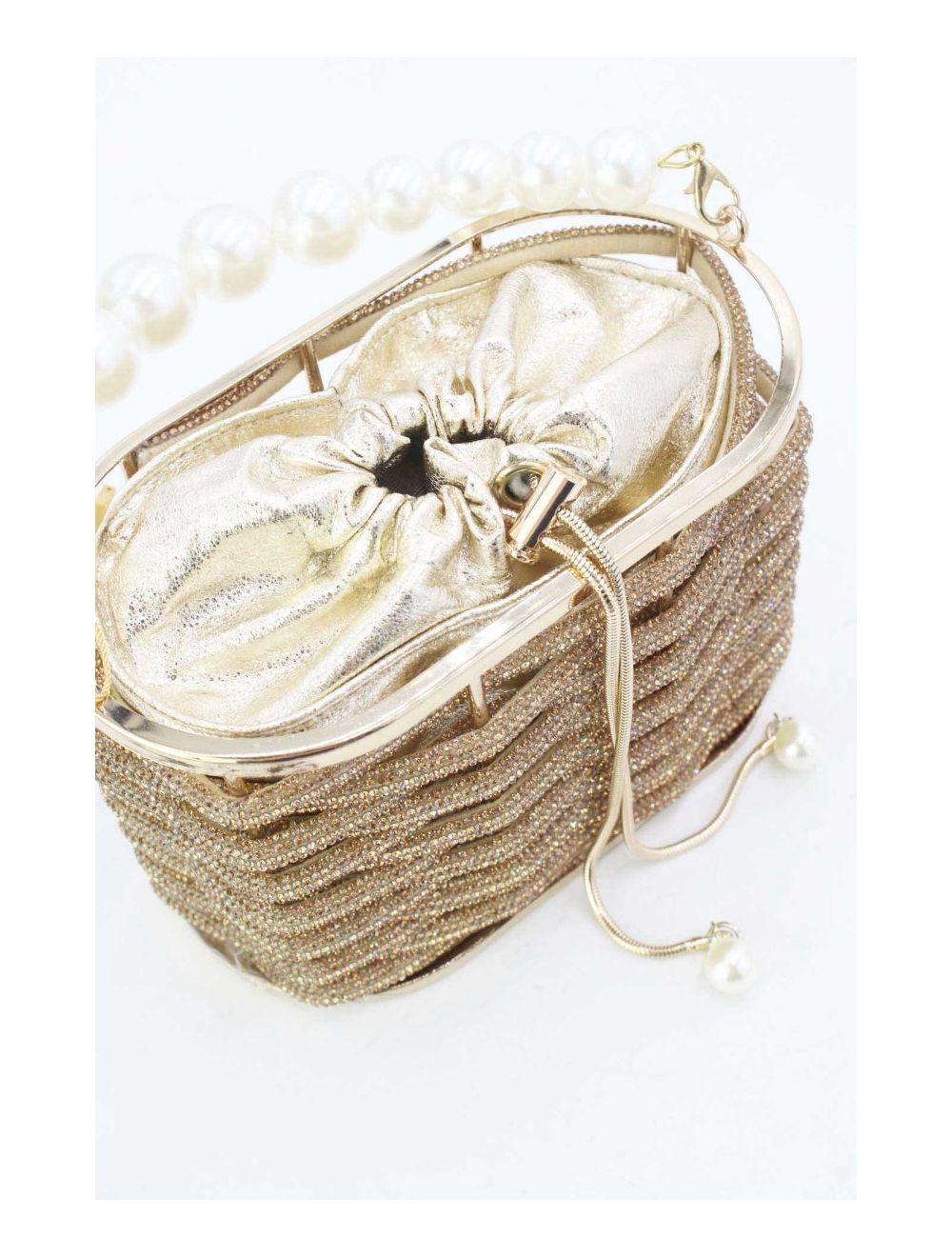 Tom&eva Boîte De Nuit Soirée Et Mariage Strass à Perles 23P-5850-Doré