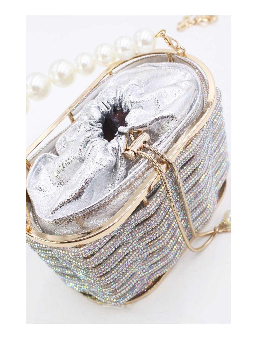 Tom&eva Boîte De Nuit Soirée Et Mariage Strass à Perles 23P-5850-Argenté