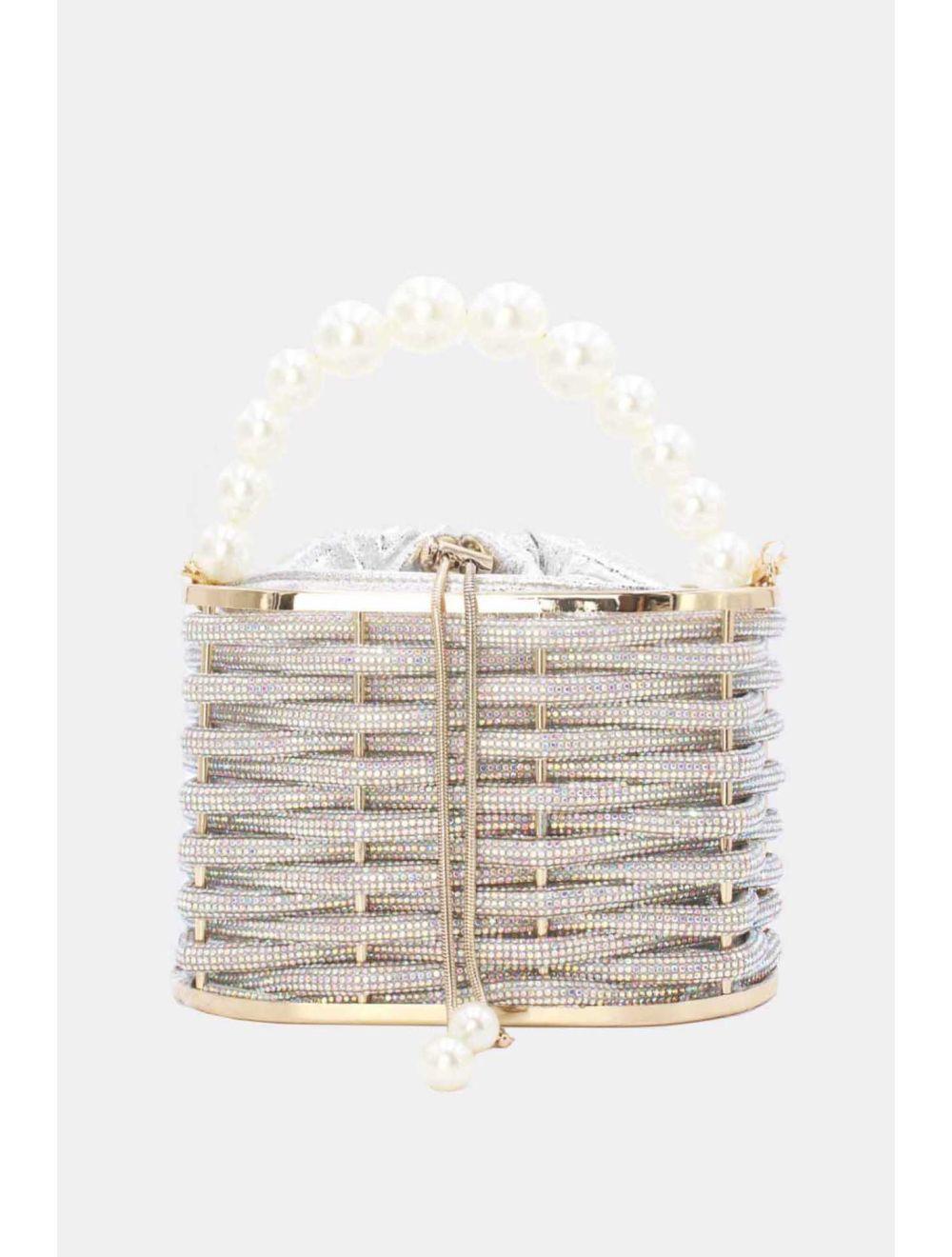 Tom&eva Boîte De Nuit Soirée Et Mariage Strass à Perles 23P-5850-Argenté