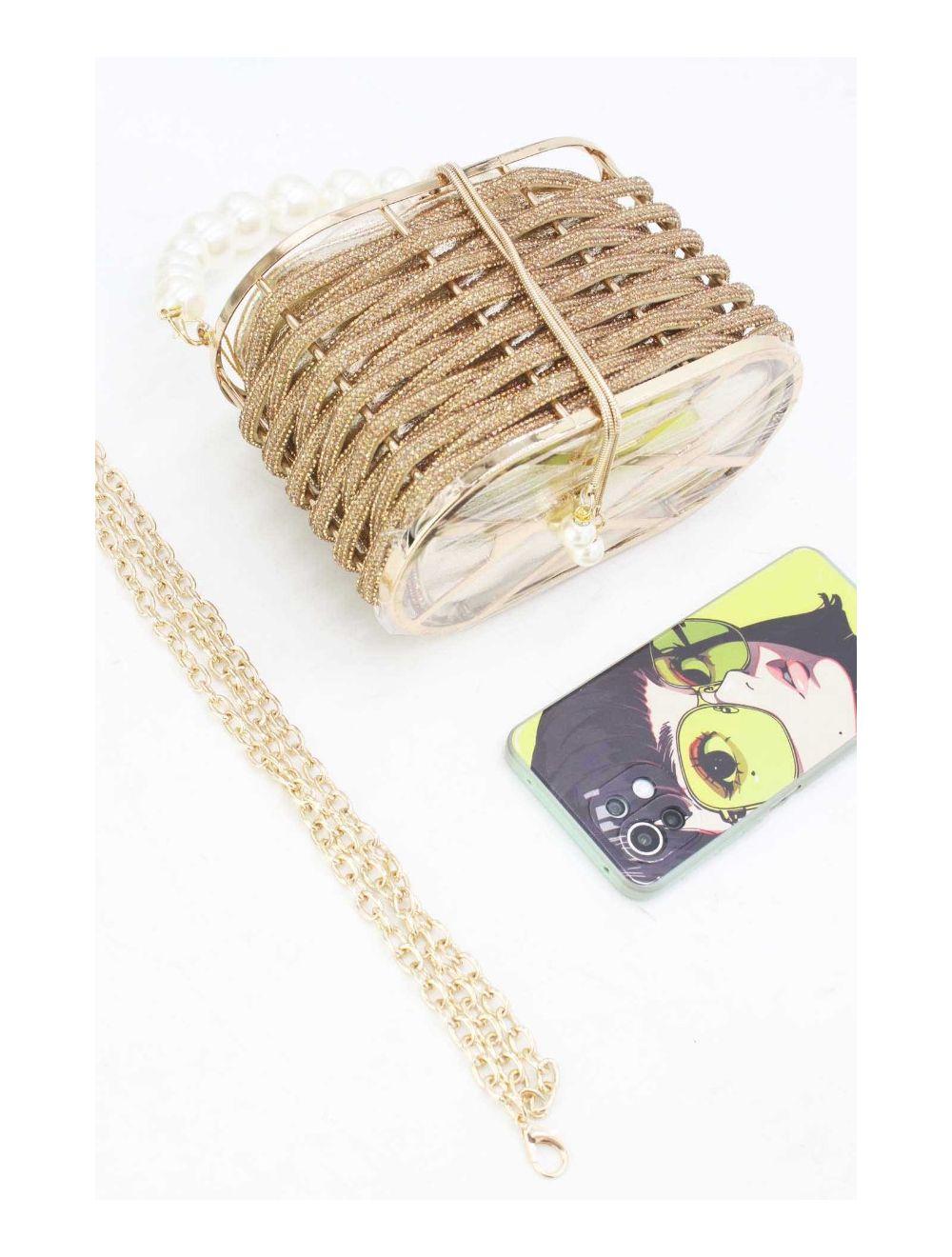 tom&eva Boîte de Nuit Soirée Et Mariage Strass à Perles 23P-5850-Doré