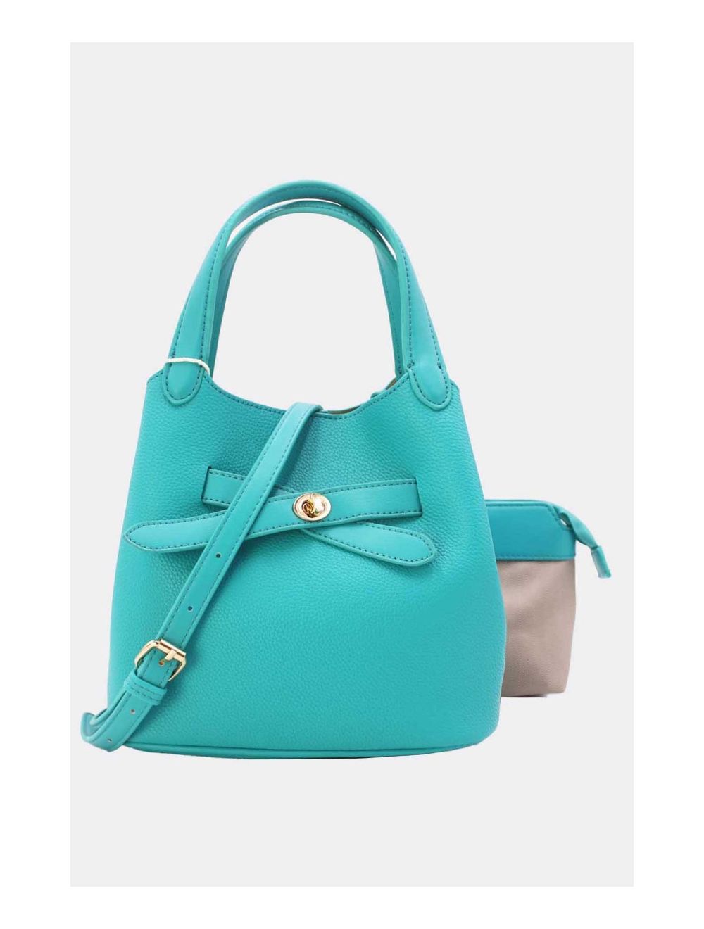 Tom&eva Ensemble 2Pcs Sac Hobo Effet Grainé 6974-Bleu