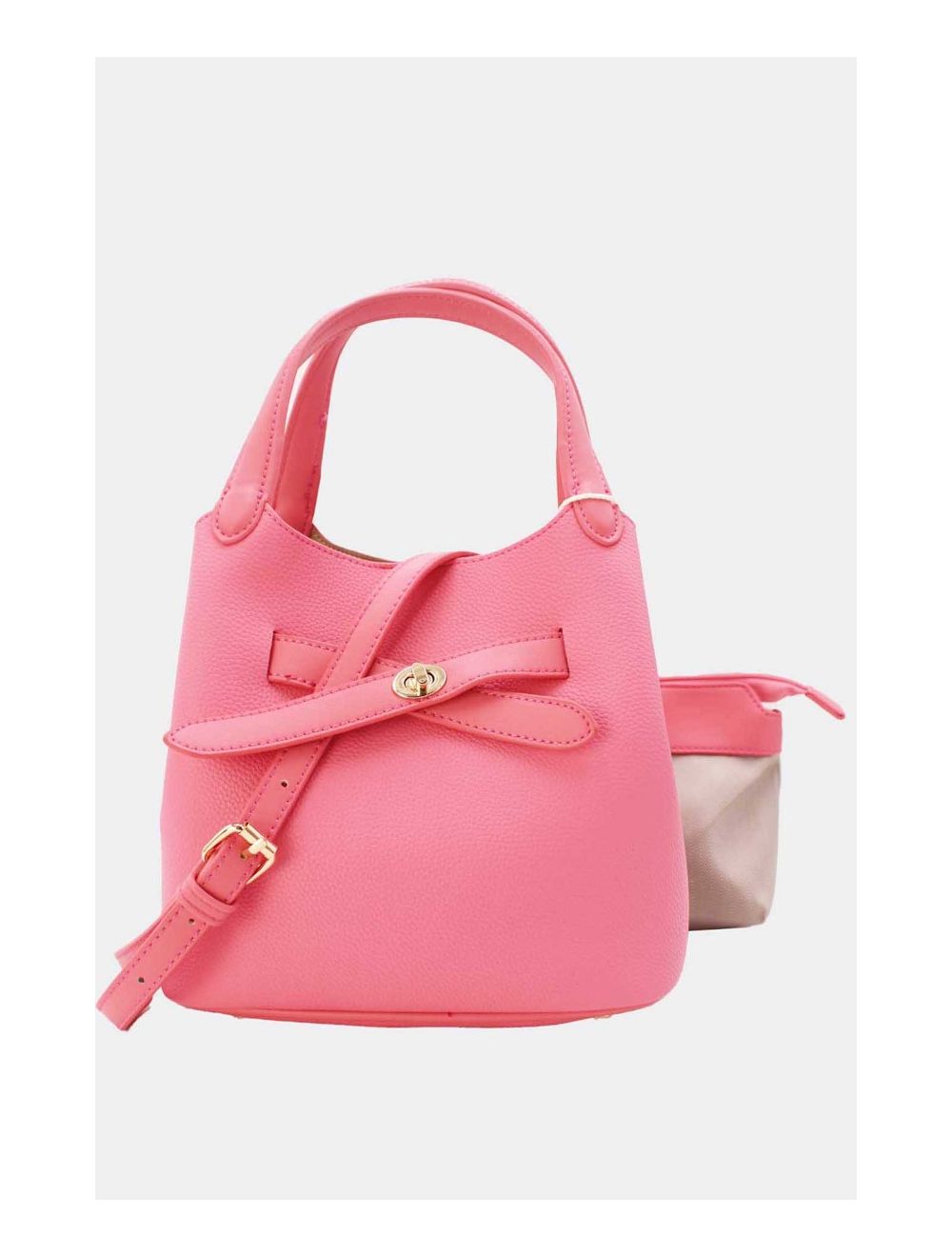Tom&eva Ensemble 2Pcs Sac Hobo Effet Grainé 6974-Pink