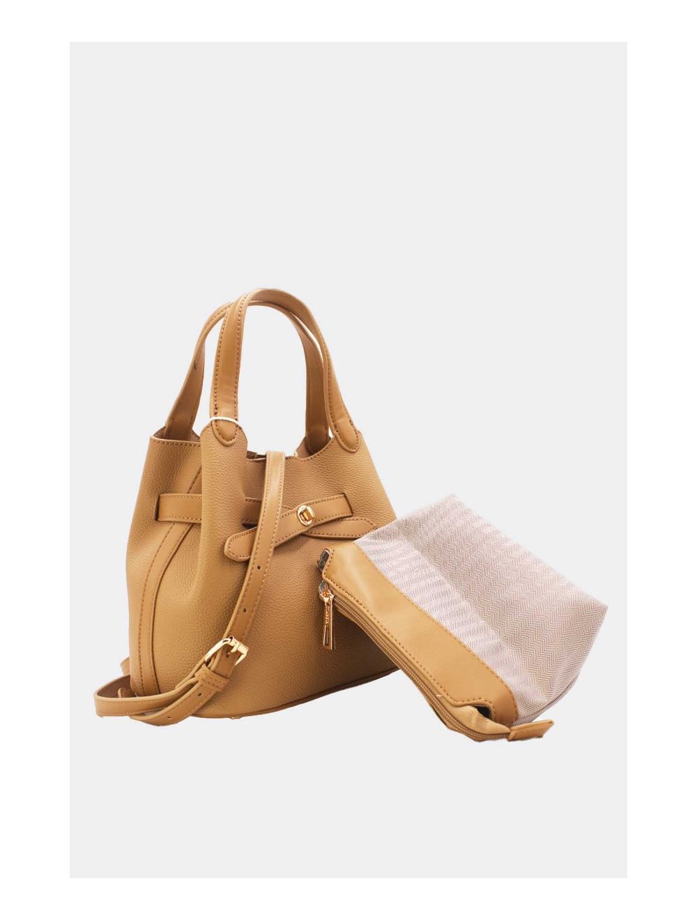 Tom&eva Ensemble 2Pcs Sac Hobo Effet Grainé 6974-Taupe