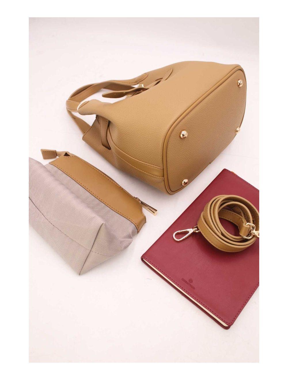 tom&eva Ensemble 2Pcs Sac Hobo Effet Grainé 6974-Taupe