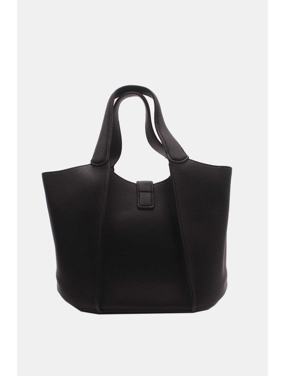 Tom&eva Ensemble Deux Pièce Set Cabas Grainé Orné Serrure 6959-Noir