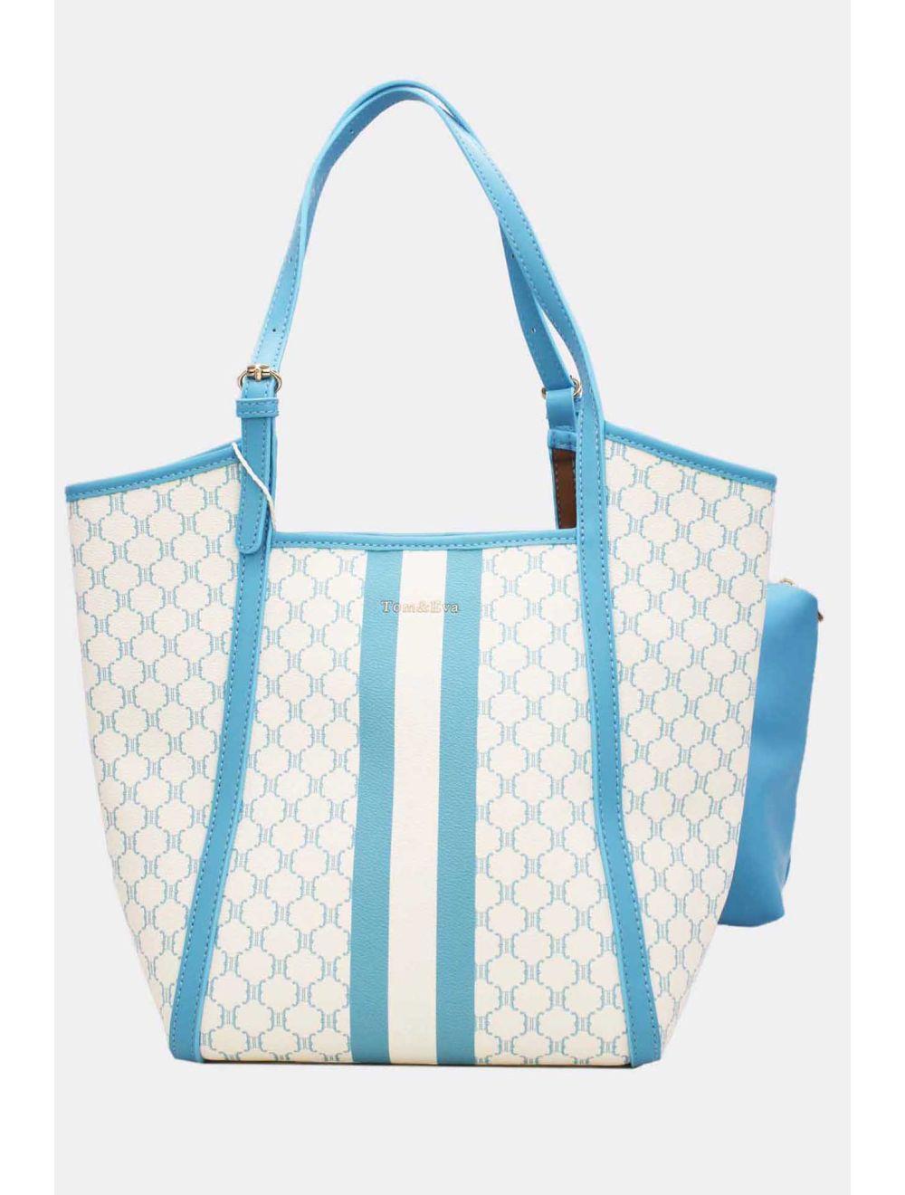Tom&eva Ensemble Deux Pièces Cabas Monogramme 22B-5590-Bleu