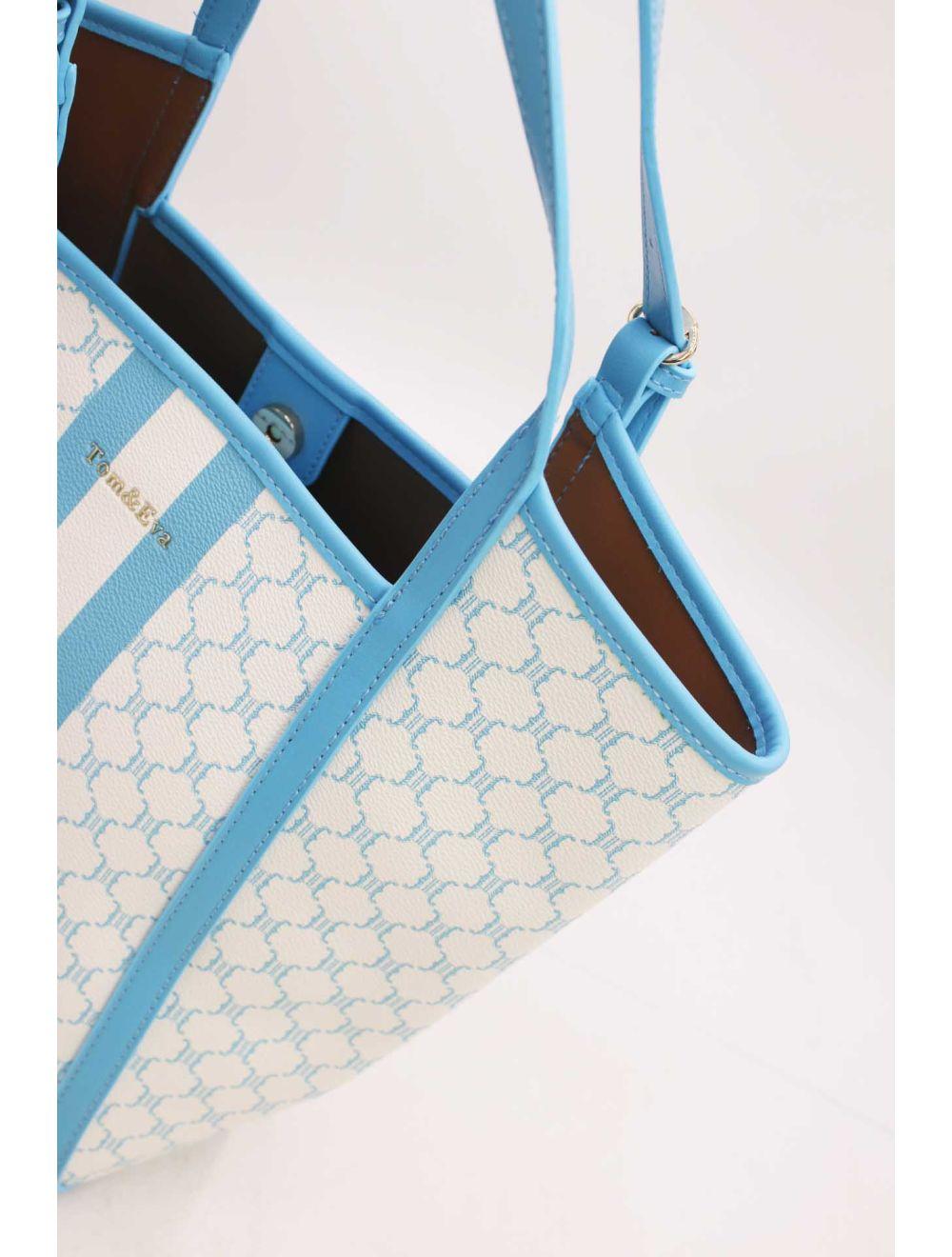 tom&eva Ensemble Deux Pièces Cabas Monogramme 22B-5590-Bleu