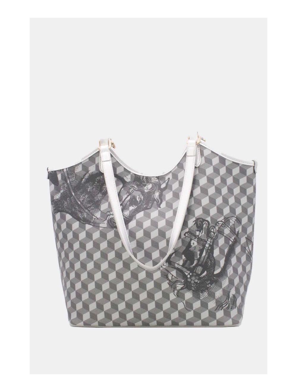 tom&eva Ensemble Deux Pièces Cabas Monogramme 24B-5874-Argenté