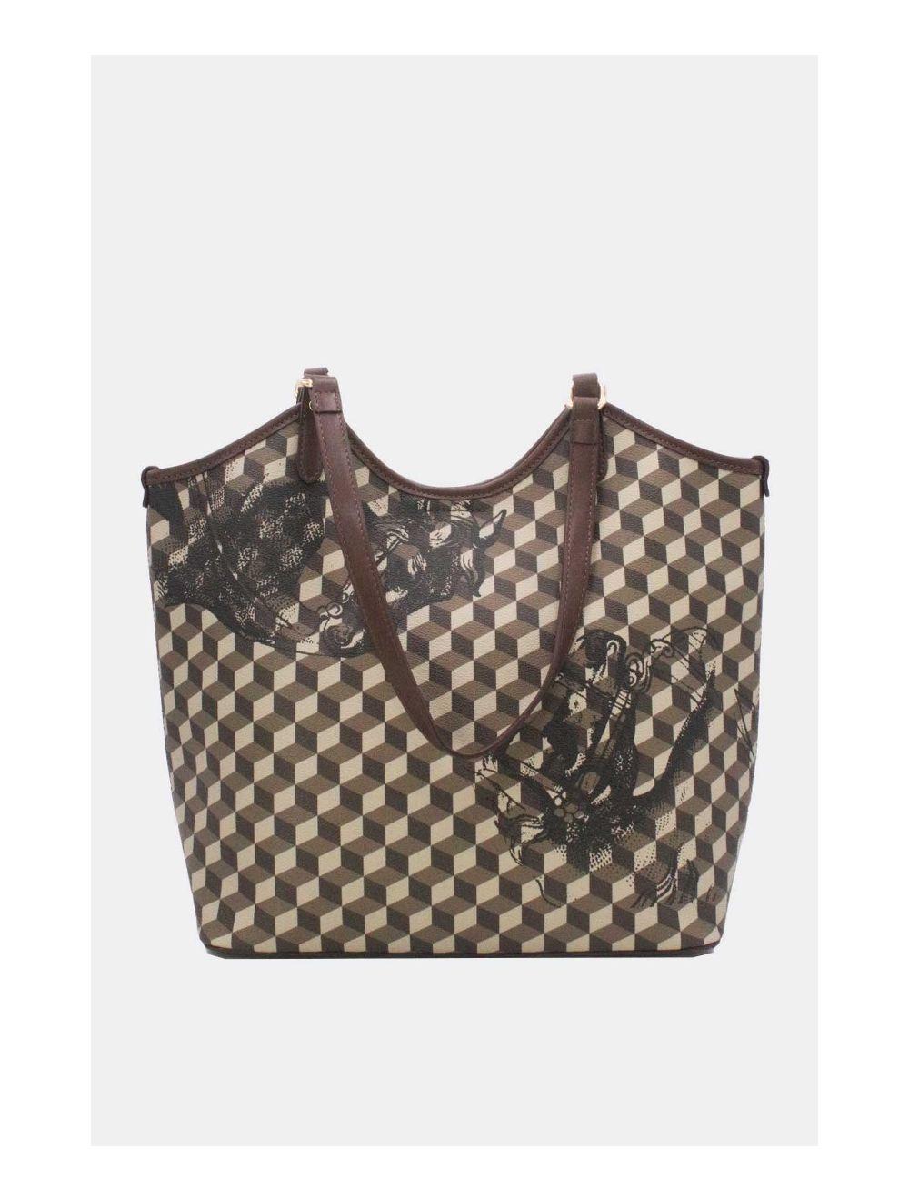 Tom&eva Ensemble Deux Pièces Cabas Monogramme 24B-5874-Café