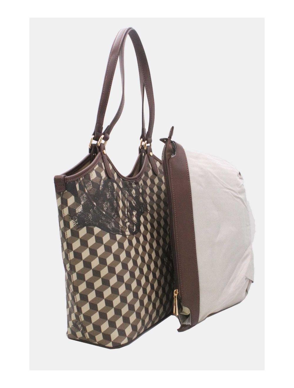 tom&eva Ensemble Deux Pièces Cabas Monogramme 24B-5874-Café