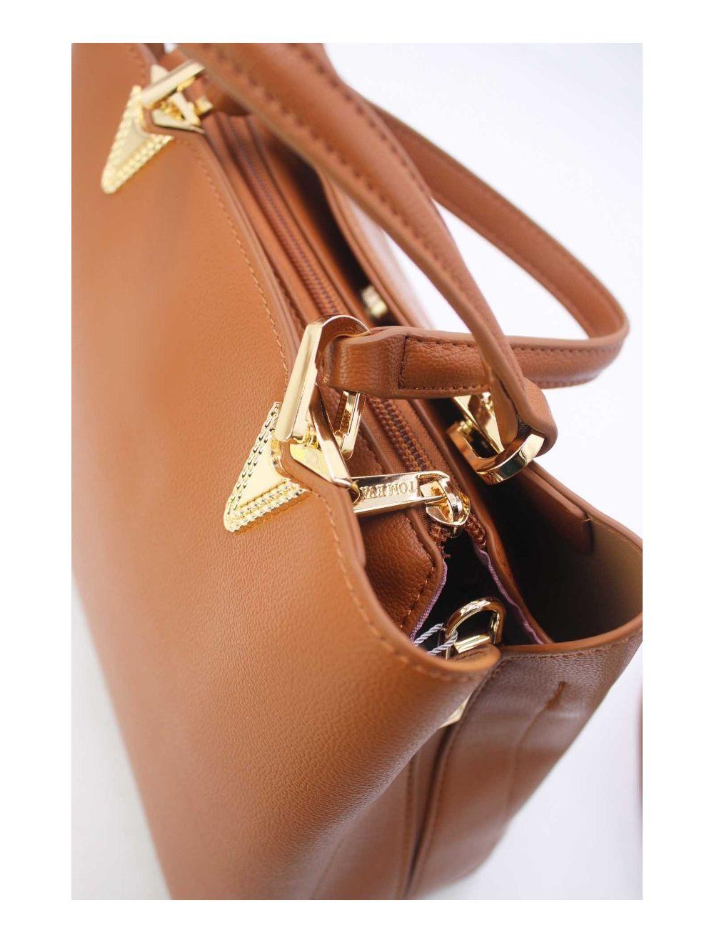 tom&eva Medium Sac à Main Chic Minimaliste 24B-6000-Marron