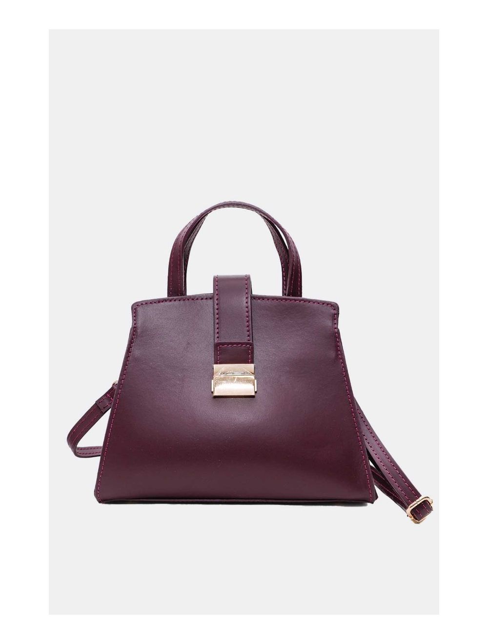 Tom&eva Medium Sac à Main Croûte Cuir Vachette Lisse 4126 ALBA-BORDEAUX